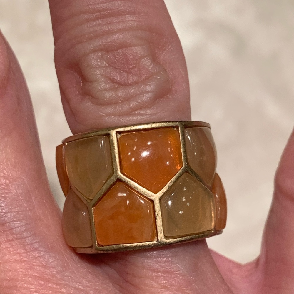 Lia Sophia Orange and Neutrals Ring